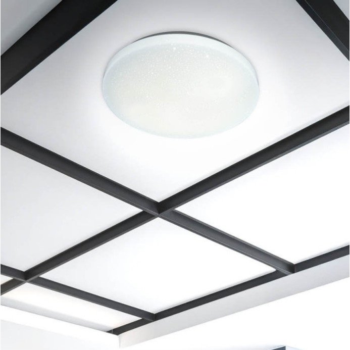 LED lubų šviestuvas, 18W, DIP-Switch, matinis gaubtas žvaigždutėmis, CCT šviesa