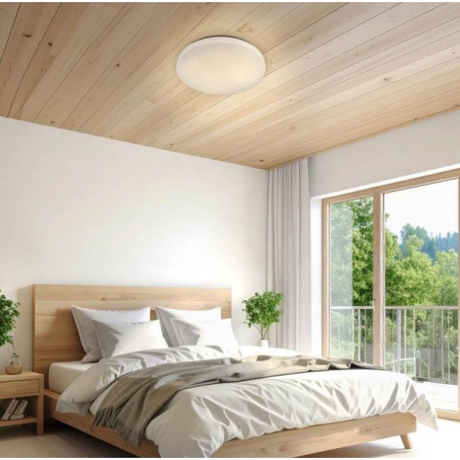 LED lubų šviestuvas, 18W, DIP-Switch, matinis gaubtas žvaigždutėmis, CCT šviesa