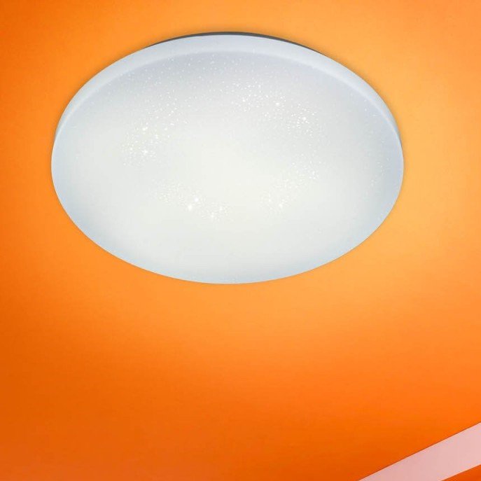 LED lubų šviestuvas, 24W, DIP-Switch, matinis gaubtas žvaigždutėmis, CCT šviesa