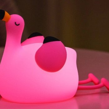 LED žaislinis šviestuvas, 2W, flamingas, įkraunamas, šilta balta šviesa