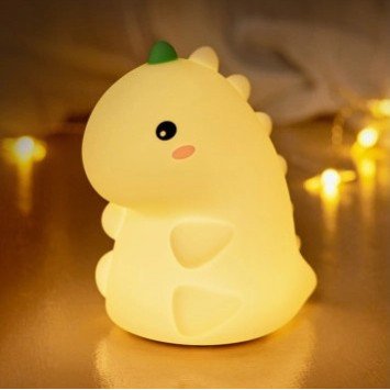 LED žaislinis šviestuvas, 2W, dinozauras, įkraunamas, šilta balta šviesa