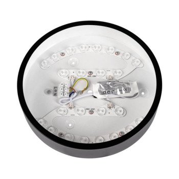 LED lubų šviestuvas, 18W, juodas, neutrali balta šviesa