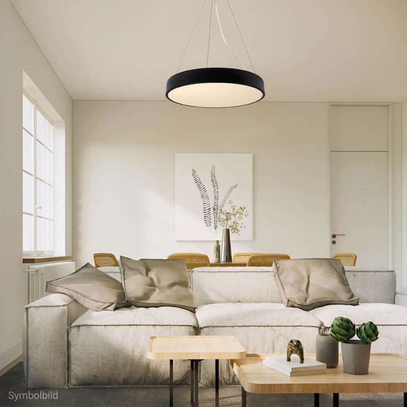 LED lubų šviestuvas, 30W, juodas, šilta balta šviesa
