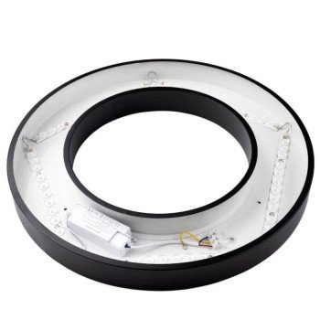 LED lubų šviestuvas, 36W, juodas, apvalus, neutrali balta šviesa