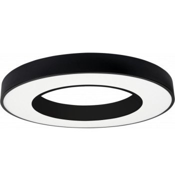 LED lubų šviestuvas, 36W, juodas, apvalus, šilta balta šviesa