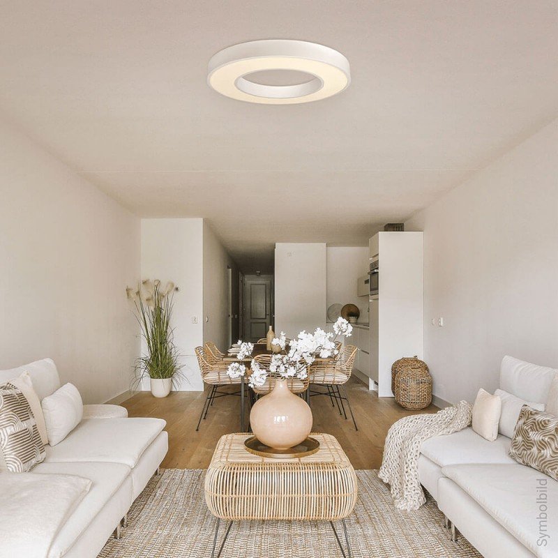 LED lubų šviestuvas, 36W, baltas, apvalus, neutrali balta šviesa