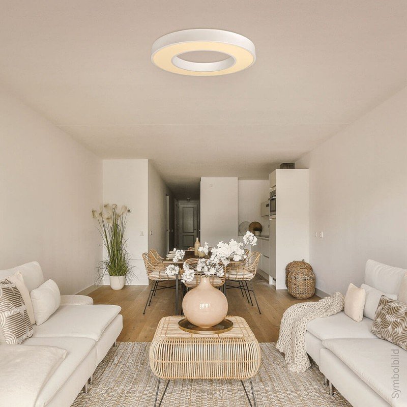 LED lubų šviestuvas, 36W, baltas, apvalus, šilta balta šviesa