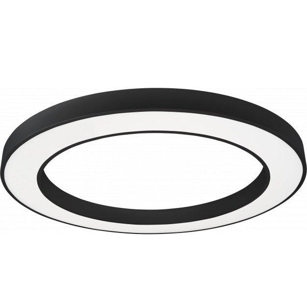LED lubų šviestuvas, 64W, juodas, apvalus, šilta balta šviesa