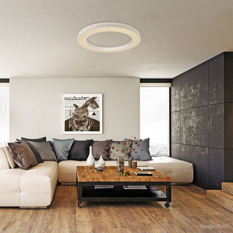 LED lubų šviestuvas, 64W, baltas, apvalus, šilta balta šviesa
