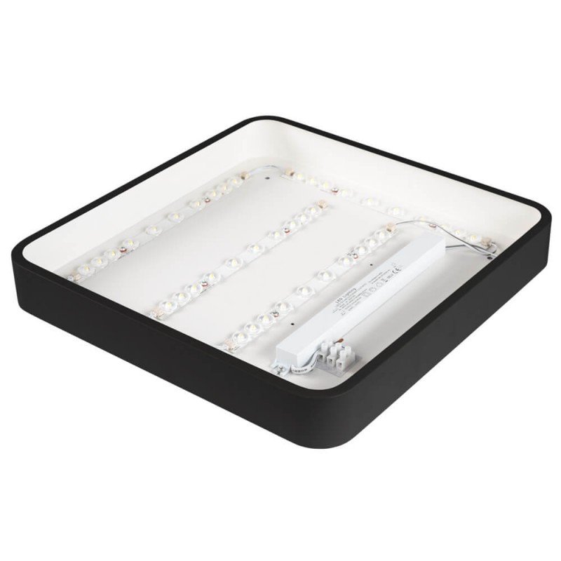 LED lubų šviestuvas, 36W, juodas, kvadratinis, šilta balta šviesa LED lubų šviestuvas, 36W, juodas, kvadratinis, šilta balta šviesa