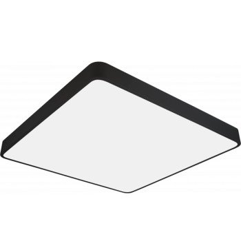LED lubų šviestuvas, 64W, juodas, kvadratinis, šilta balta šviesa