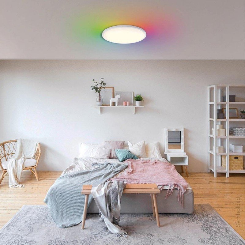 LED lubų šviestuvas, 18W CCT, 32W RGB, baltas LED lubų šviestuvas, 18W CCT, 32W RGB, baltas