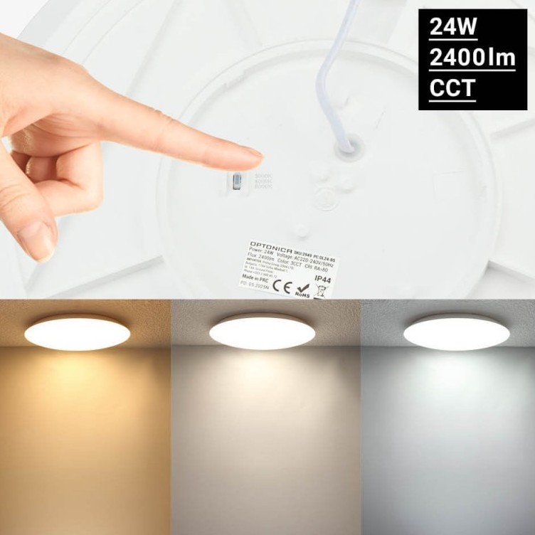 LED lubų šviestuvas, 24W, baltas, CCT šviesa
