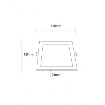 LED mini panelė, plona, foninė, kvadratinė, 6W, šalta balta šviesa