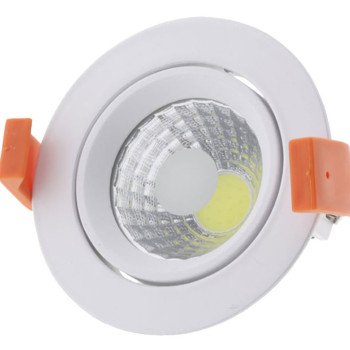 LED šviestuvas, apvalus, pasukamas, 60°, 8W, šalta balta šviesa