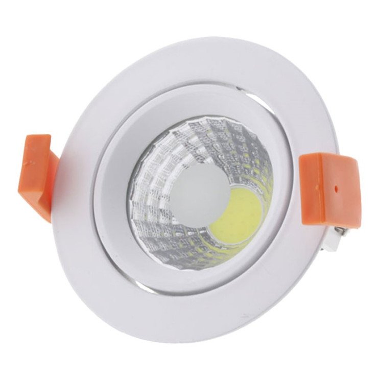 LED šviestuvas, apvalus, pasukamas, 60°, 8W, šalta balta šviesa