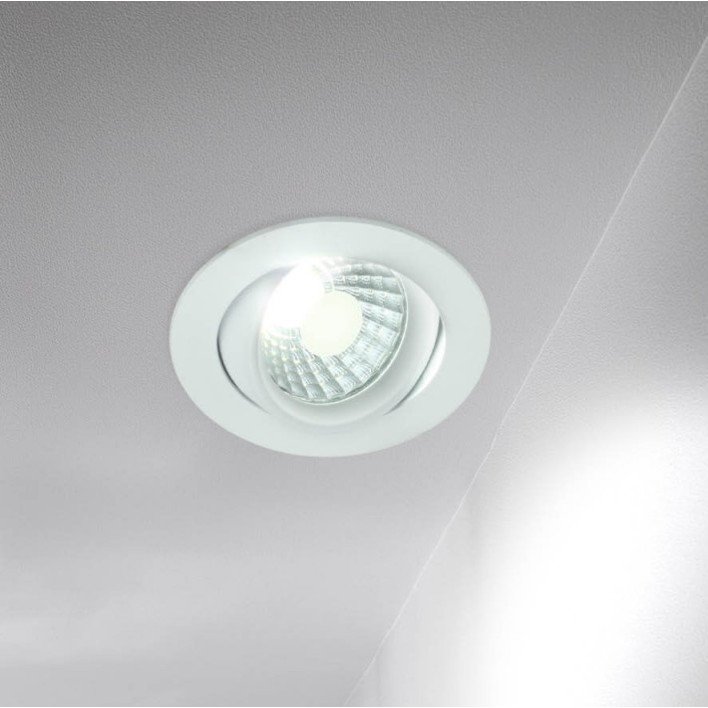 LED šviestuvas, apvalus, pasukamas, 60°, 8W, šalta balta šviesa