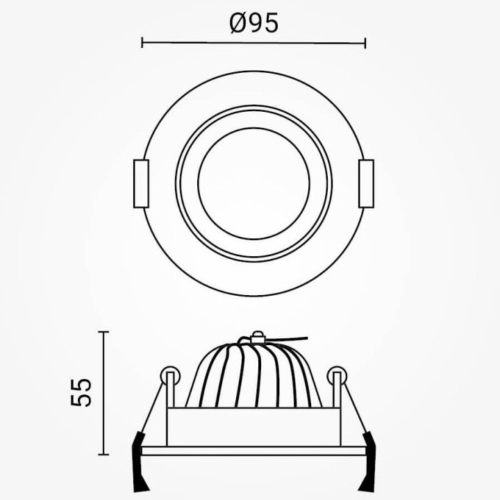 LED šviestuvas, apvalus, pasukamas, 8W, šalta balta šviesa LED šviestuvas, apvalus, pasukamas, 8W, šalta balta šviesa