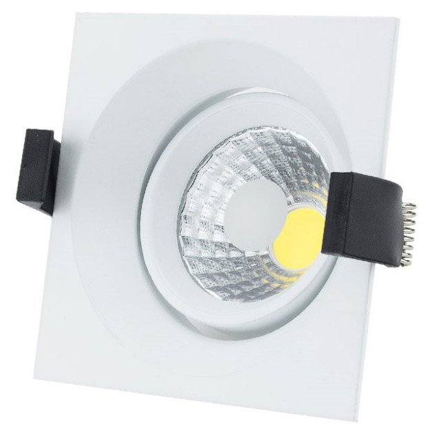 LED šviestuvas, kvadratinis, įmontuojamas, 8W, šilta balta šviesa