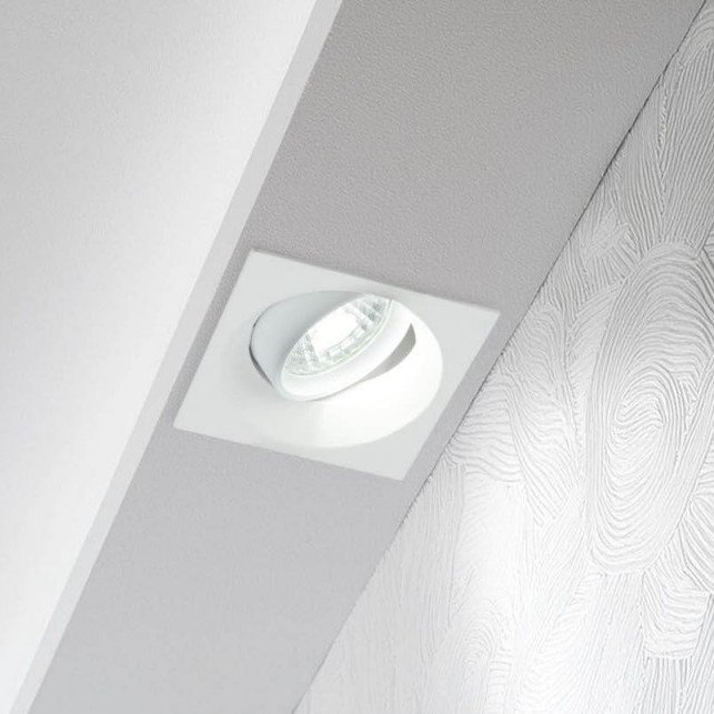 LED šviestuvas, kvadratinis, įmontuojamas, 8W, šilta balta šviesa