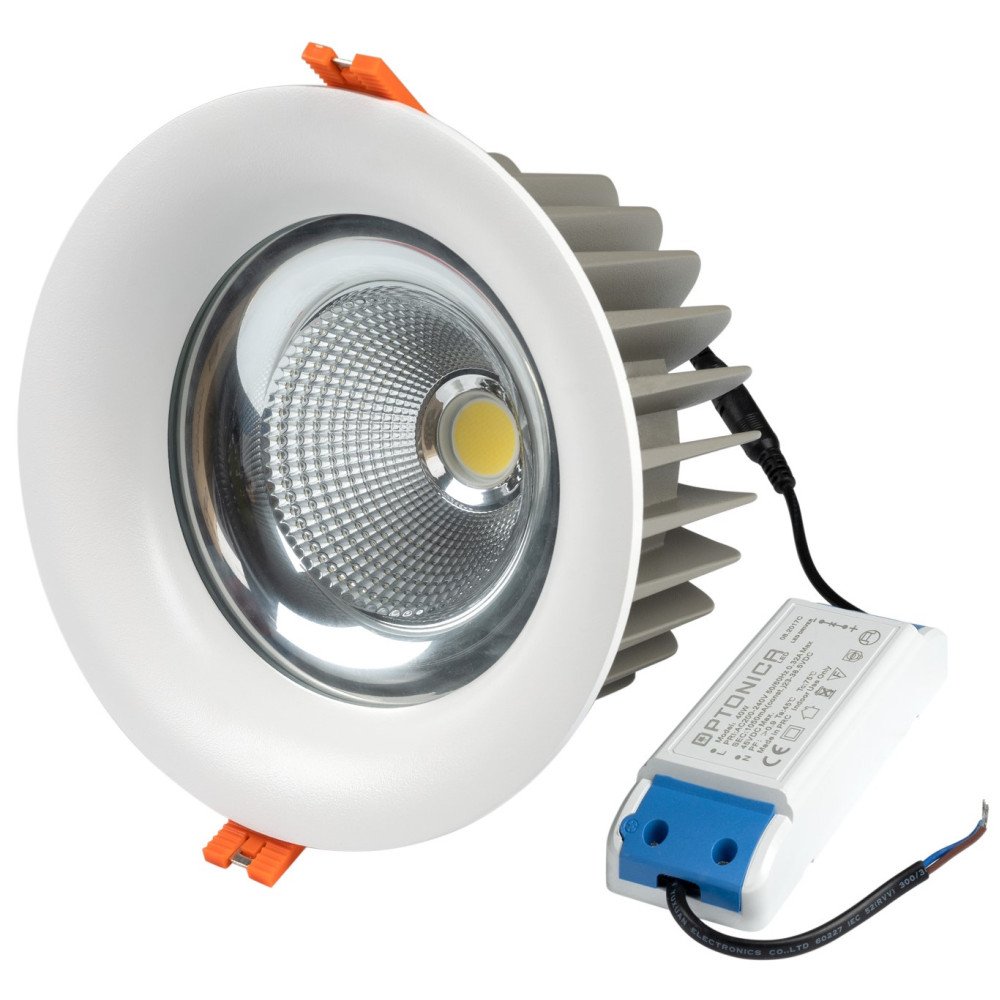 LED taškinis šviestuvas, TUV sertifikuotas, 40W, šalta balta šviesa