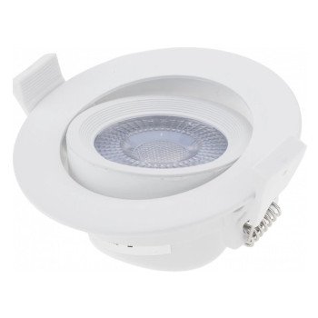 LED šviestuvas, apvalus, pasukamas, 5W, neutrali balta šviesa