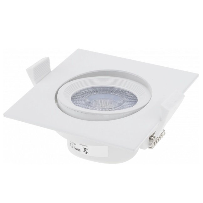 LED šviestuvas, kvadratinis, pasukamas, 5W, šilta balta šviesa LED šviestuvas, kvadratinis, pasukamas, 5W, šilta balta šviesa