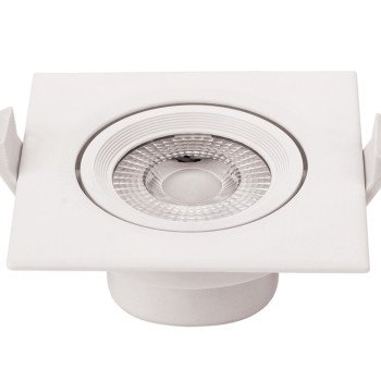 LED šviestuvas, kvadratinis, pasukamas, 7W, šilta balta šviesa