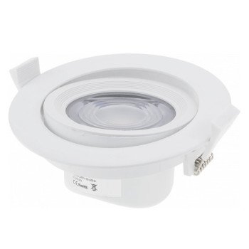 LED šviestuvas, apvalus, pasukamas, 10W, šilta balta šviesa