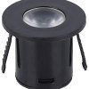 LED šviestuvas, apvalus, juodas, 1W, šilta balta šviesa