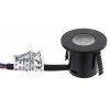 LED šviestuvas, apvalus, juodas, 1W, šilta balta šviesa