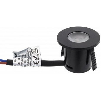 LED šviestuvas, apvalus, juodas, 1W, šilta balta šviesa LED šviestuvas, apvalus, juodas, 1W, šilta balta šviesa