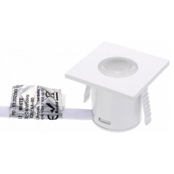 LED šviestuvas, kvadratinis, baltas, 1W, šilta balta šviesa