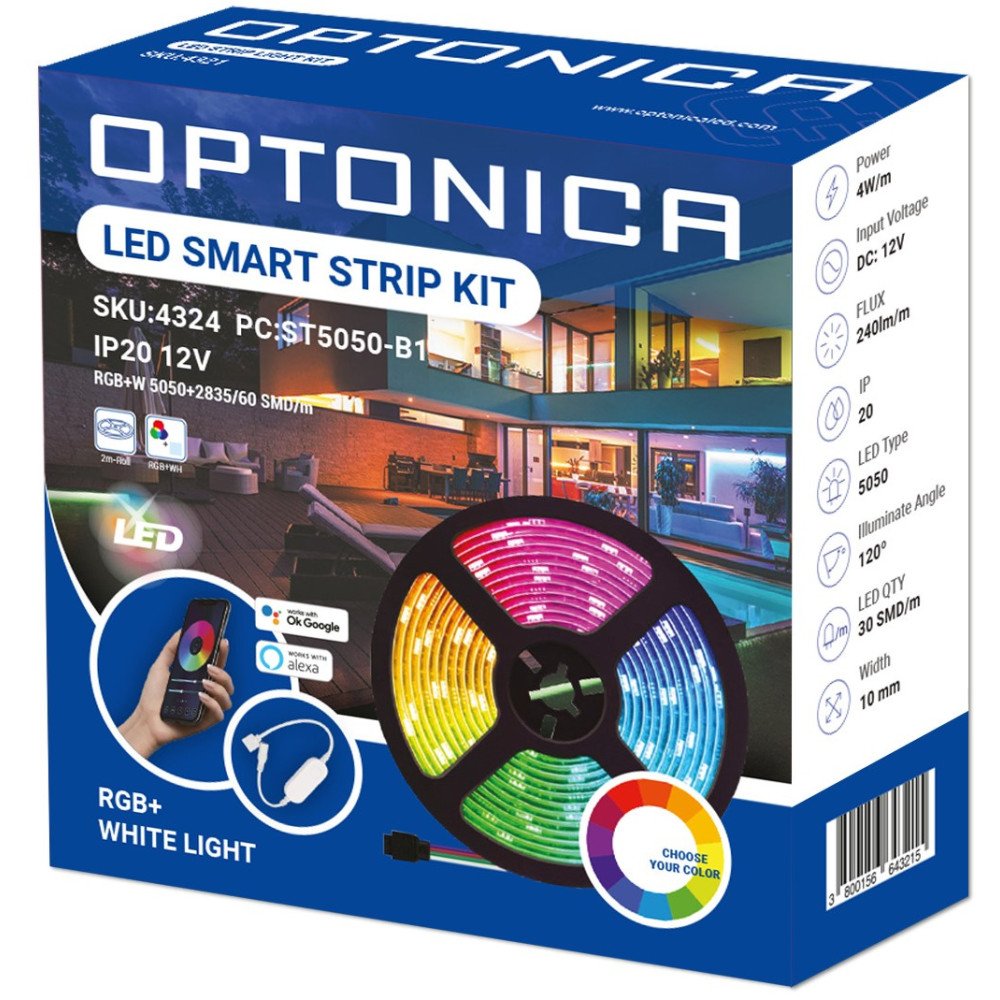 LED juostos rinkinys, 12V, Smart WiFi, Alexa, Google, RGBW spalvos LED juostos rinkinys, 12V, Smart WiFi, Alexa, Google, RGBW spalvos