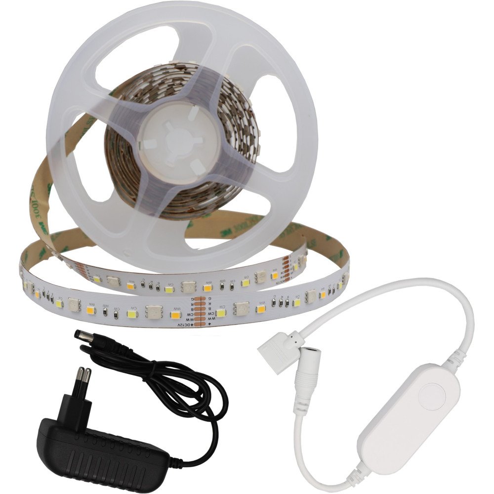 LED juostos rinkinys, 12V, Smart WiFi, Alexa, Google, RGBWW spalvos