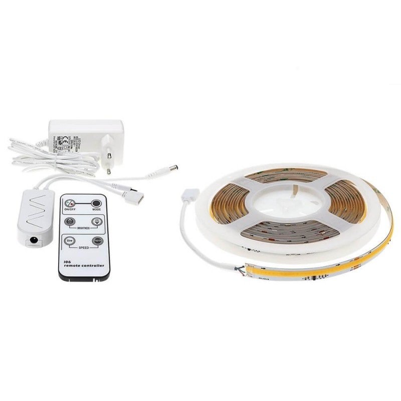 LED juostos rinkinys, 12V, nuotolinis valdymas, šilta balta šviesa LED juostos rinkinys, 12V, nuotolinis valdymas, šilta balta šviesa