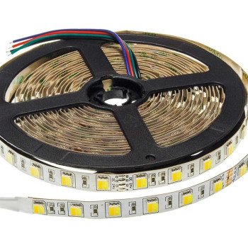 LED juosta, 16W/m, 800Lm/m, 24V, 3 metai garantija, IP65, šilta balta šviesa/šalta balta šviesa