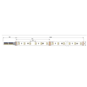LED juosta, 9W/m, 950Lm/m, 24V, CCT + RGB spalvos LED juosta, 9W/m, 950Lm/m, 24V, CCT + RGB spalvos