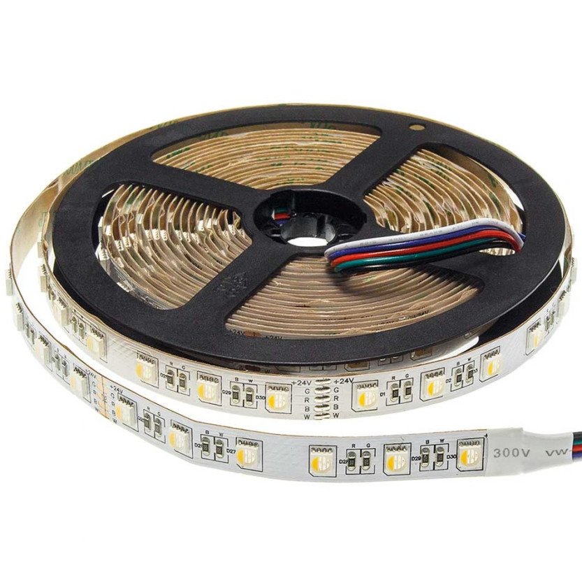 LED juosta, 16W/m, 1600Lm/m, 24V, 3 metai garantija, RGBW spalvos