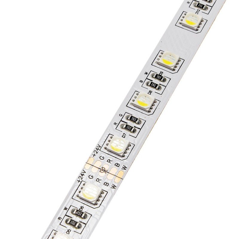 LED juosta, 16W/m, 1600Lm/m, 24V, 3 metai garantija, RGBWW spalvos