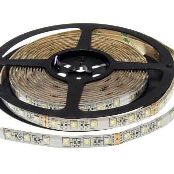 LED juosta, 16W/m, 1600Lm/m, 24V, 3 metai garantija, IP54, šalta balta šviesa