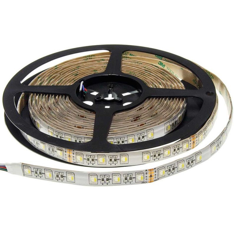LED juosta, 16W/m, 1600Lm/m, 24V, 3 metai garantija, IP54, neutrali balta šviesa