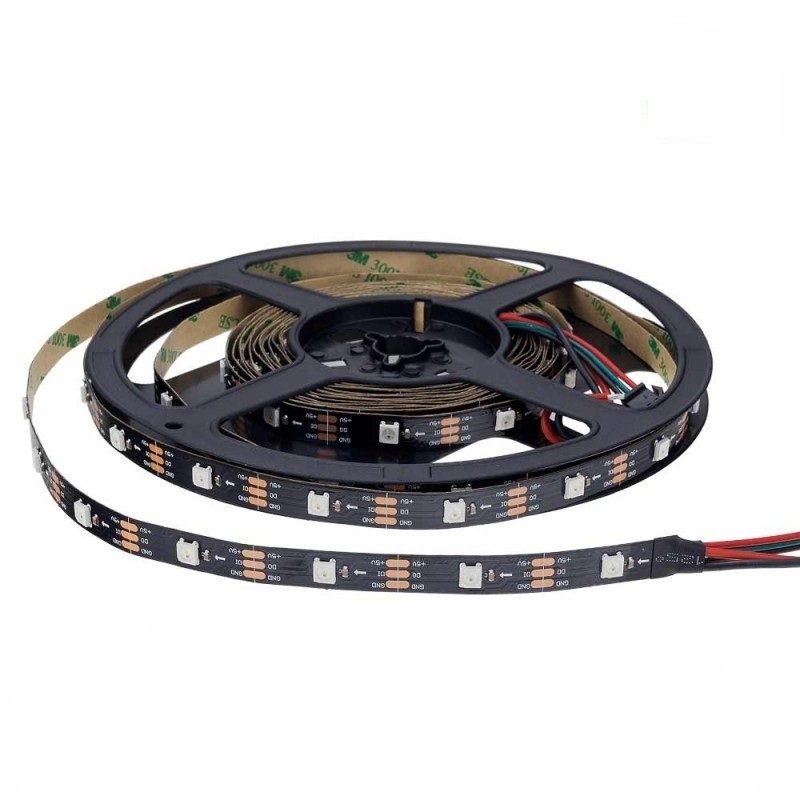 LED juosta, 8W/m, 600Lm/m, 5V, adresuojama, RGB spalvos