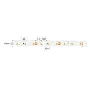 LED S-juosta, 7.2W/m, 720Lm/m, 12V, šalta balta šviesa