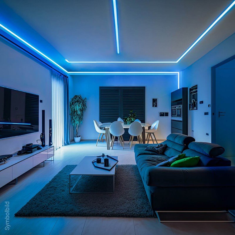 LED S-juosta, 7.2W/m, 720Lm/m, 12V, mėlyna šviesa LED S-juosta, 7.2W/m, 720Lm/m, 12V, mėlyna šviesa
