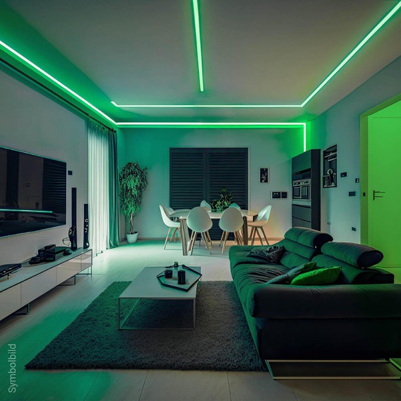 LED S-juosta, 7.2W/m, 720Lm/m, 12V, žalia šviesa