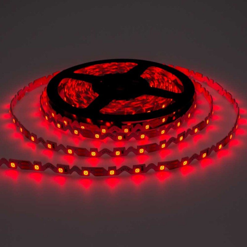 LED S-juosta, 7.2W/m, 720Lm/m, 12V, IP65, raudona šviesa