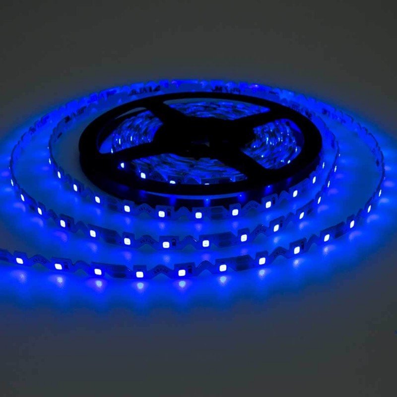 LED S-juosta, 7.2W/m, 720Lm/m, 12V, IP65, mėlyna šviesa