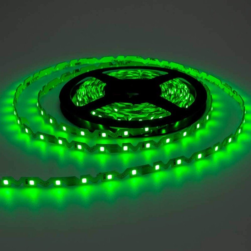 LED S-juosta, 7.2W/m, 720Lm/m, 12V, IP65, žalia šviesa