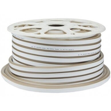 LED juosta, Flex Neon, 8.5W/m, 300Lm/m, 220V, šilta balta šviesa LED juosta, Flex Neon, 8.5W/m, 300Lm/m, 220V, šilta balta šviesa